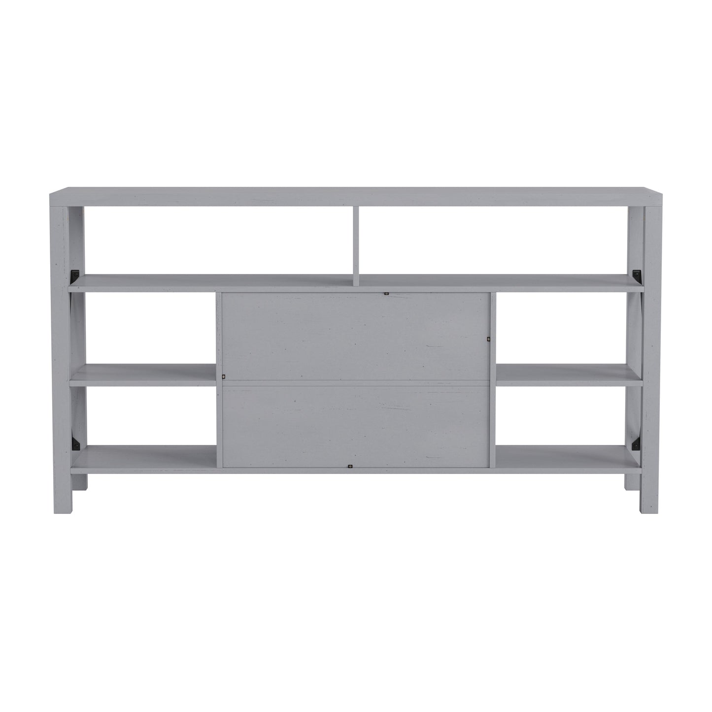 60" Coastal Gray and White/Rustic TV Stand ZG-025