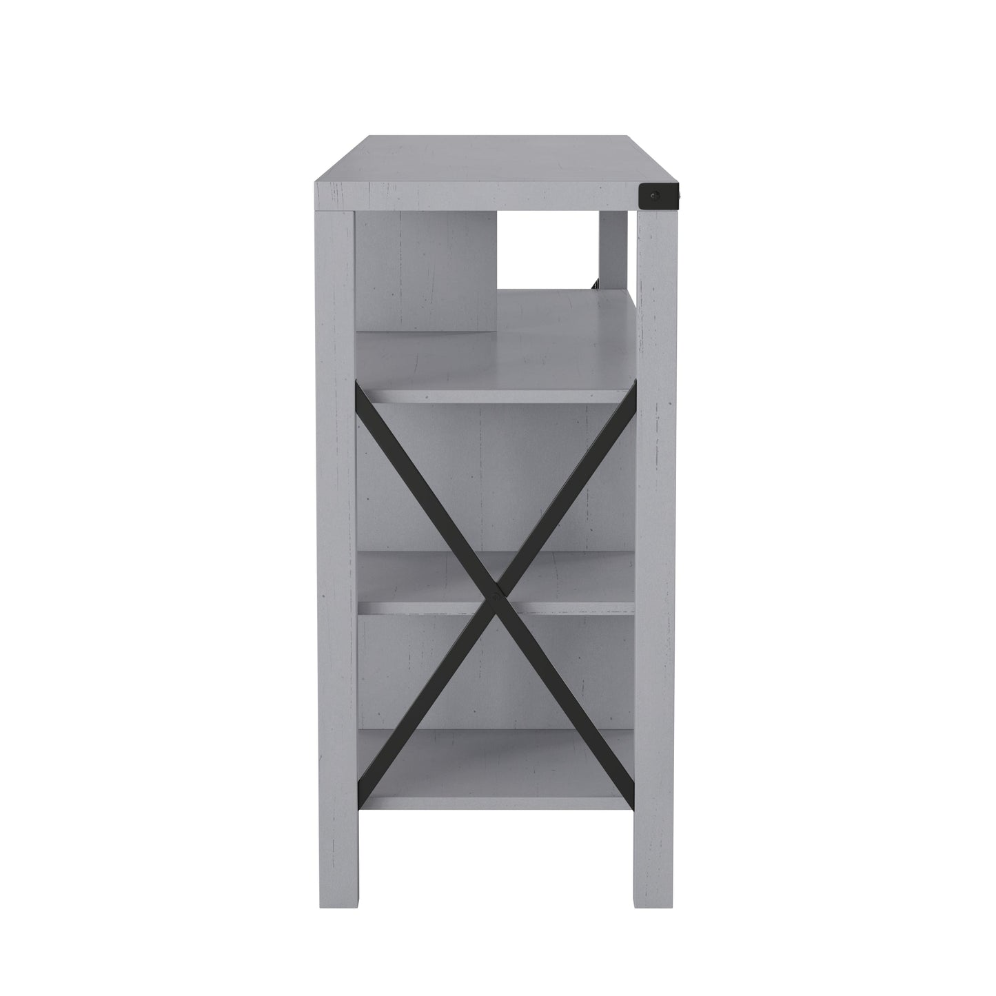 60" Coastal Gray and White/Rustic TV Stand ZG-025