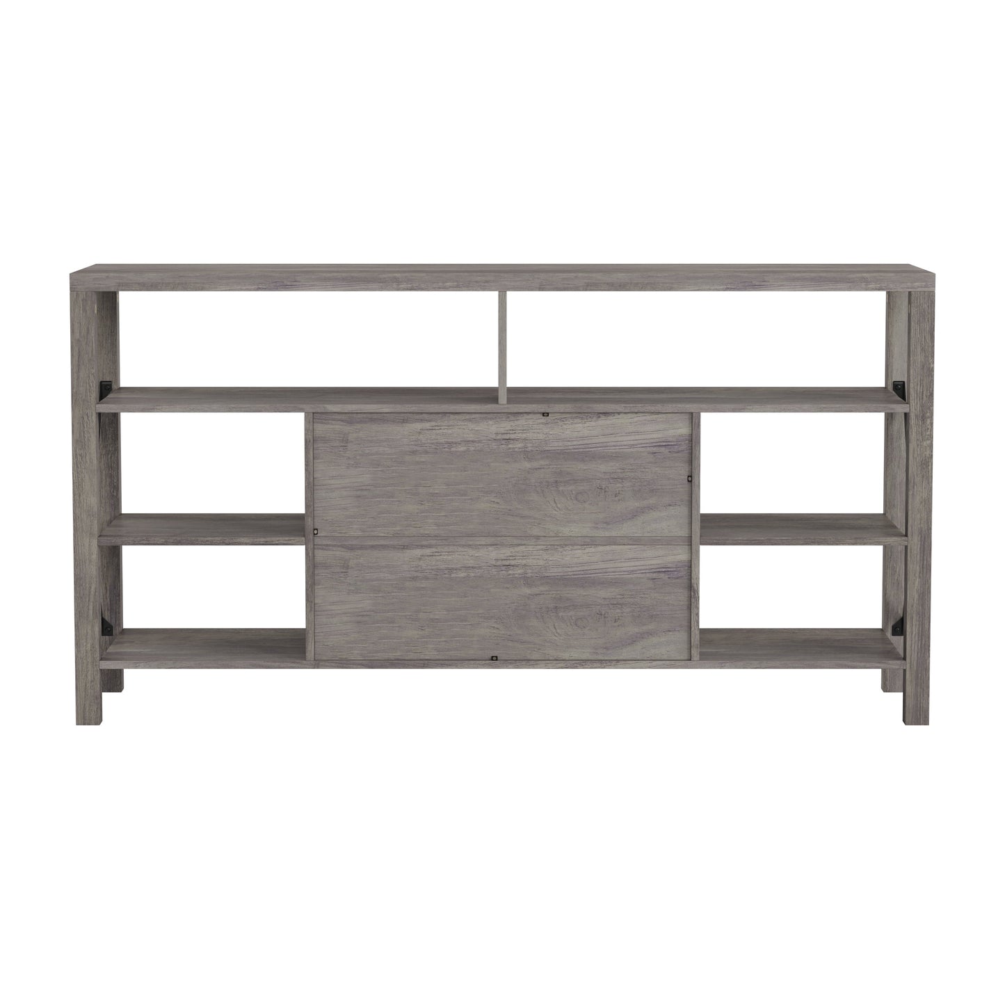 60" Coastal Gray and White/Rustic TV Stand ZG-025