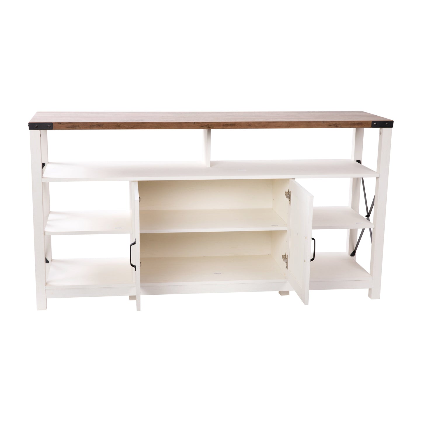 60" Coastal Gray and White/Rustic TV Stand ZG-025