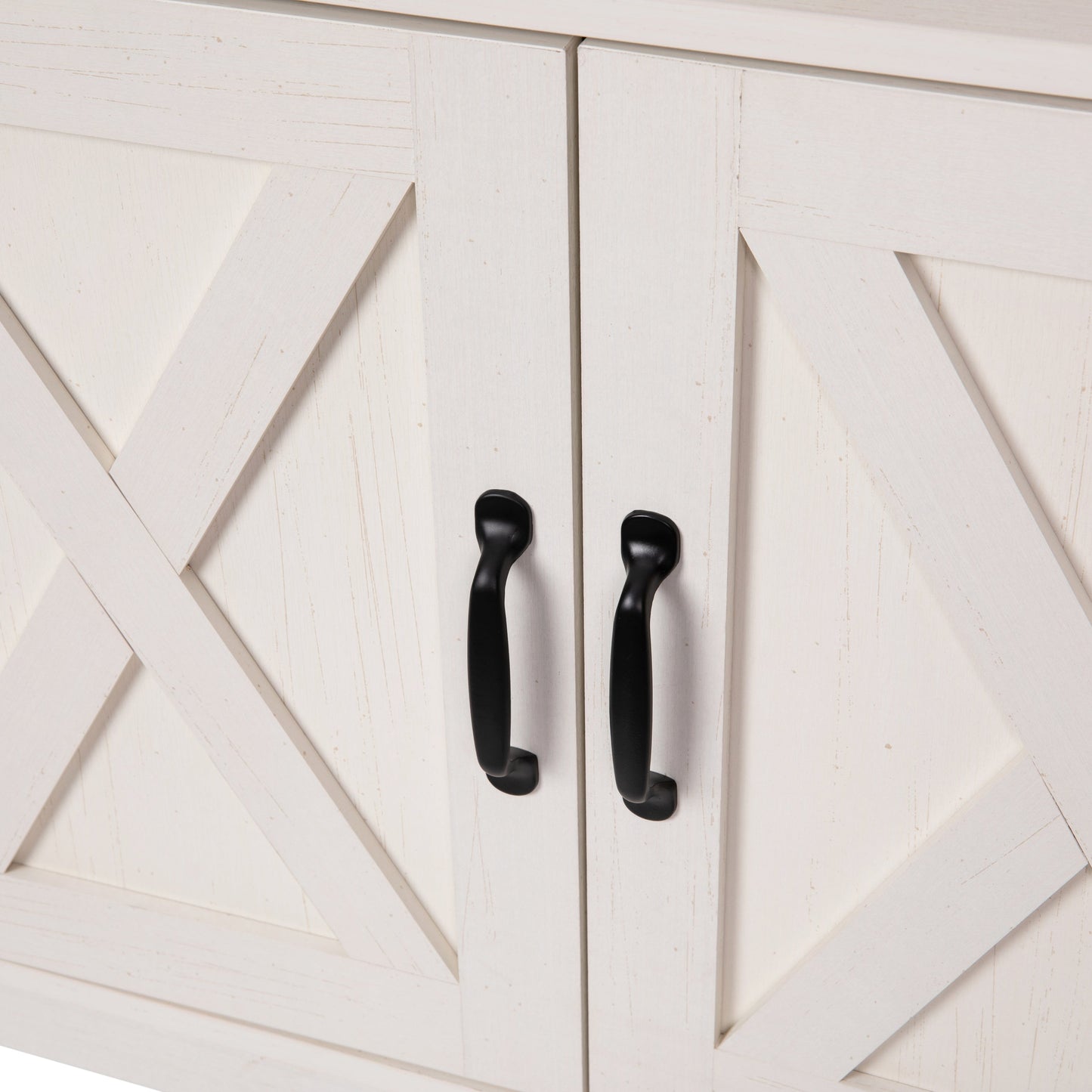 60" Coastal Gray and White/Rustic TV Stand ZG-025