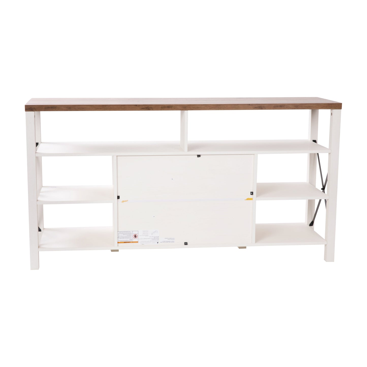 60" Coastal Gray and White/Rustic TV Stand ZG-025