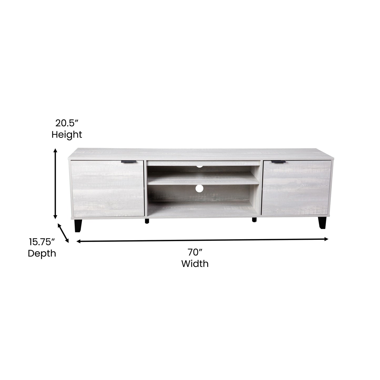 70" Gray Storage TV Stand ZG-129-70-GY-GG