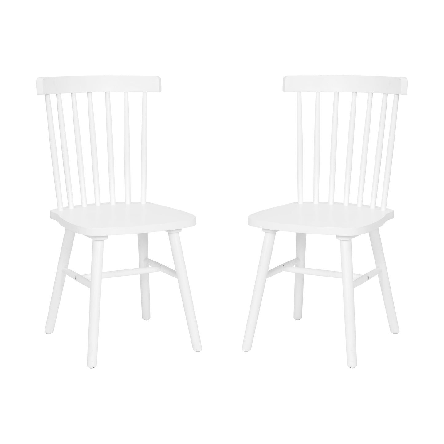 2PK White Spindle Back Chair ZH-8101WR-WH-2-GG