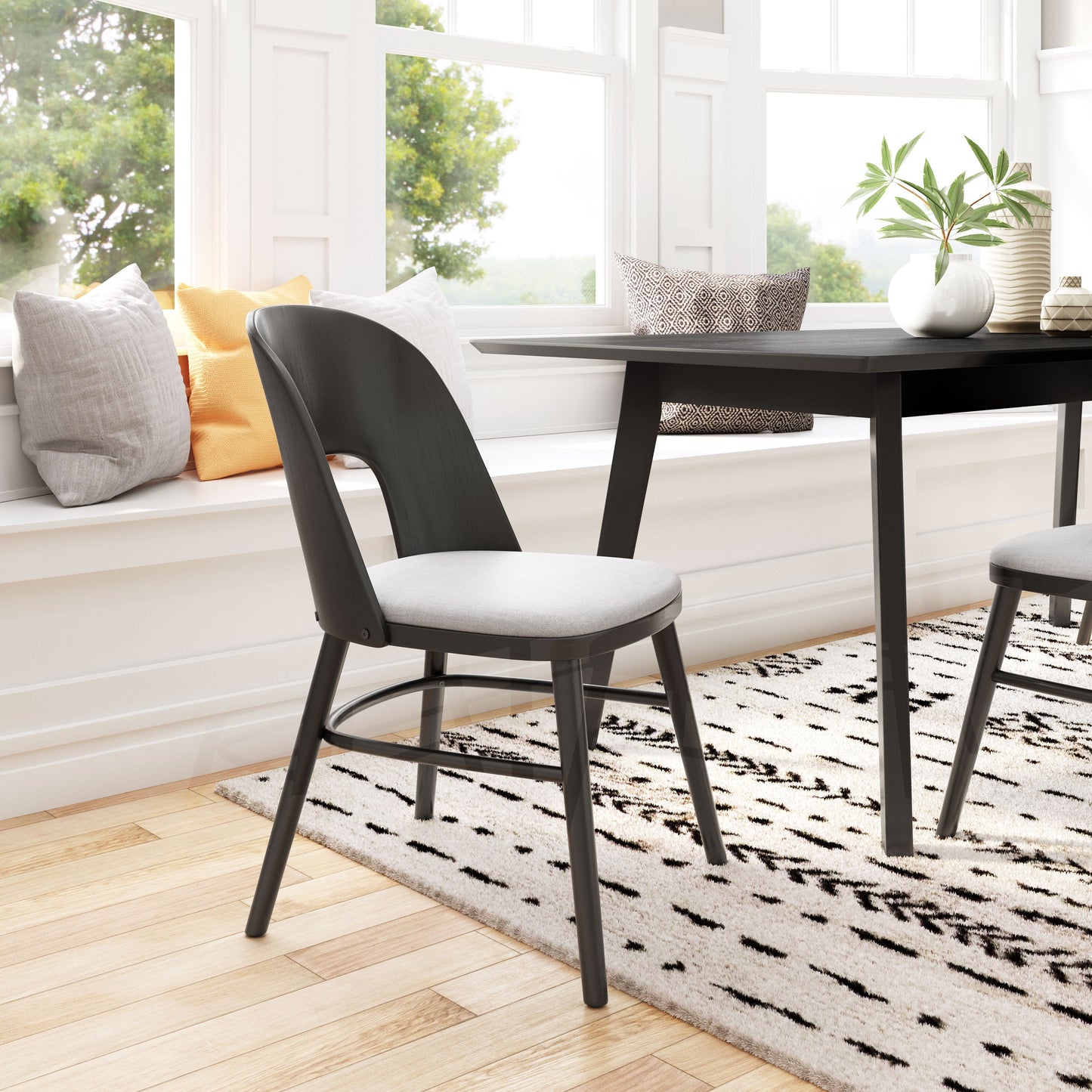 Iago Dining Chair (Set of 2) Gray & Black