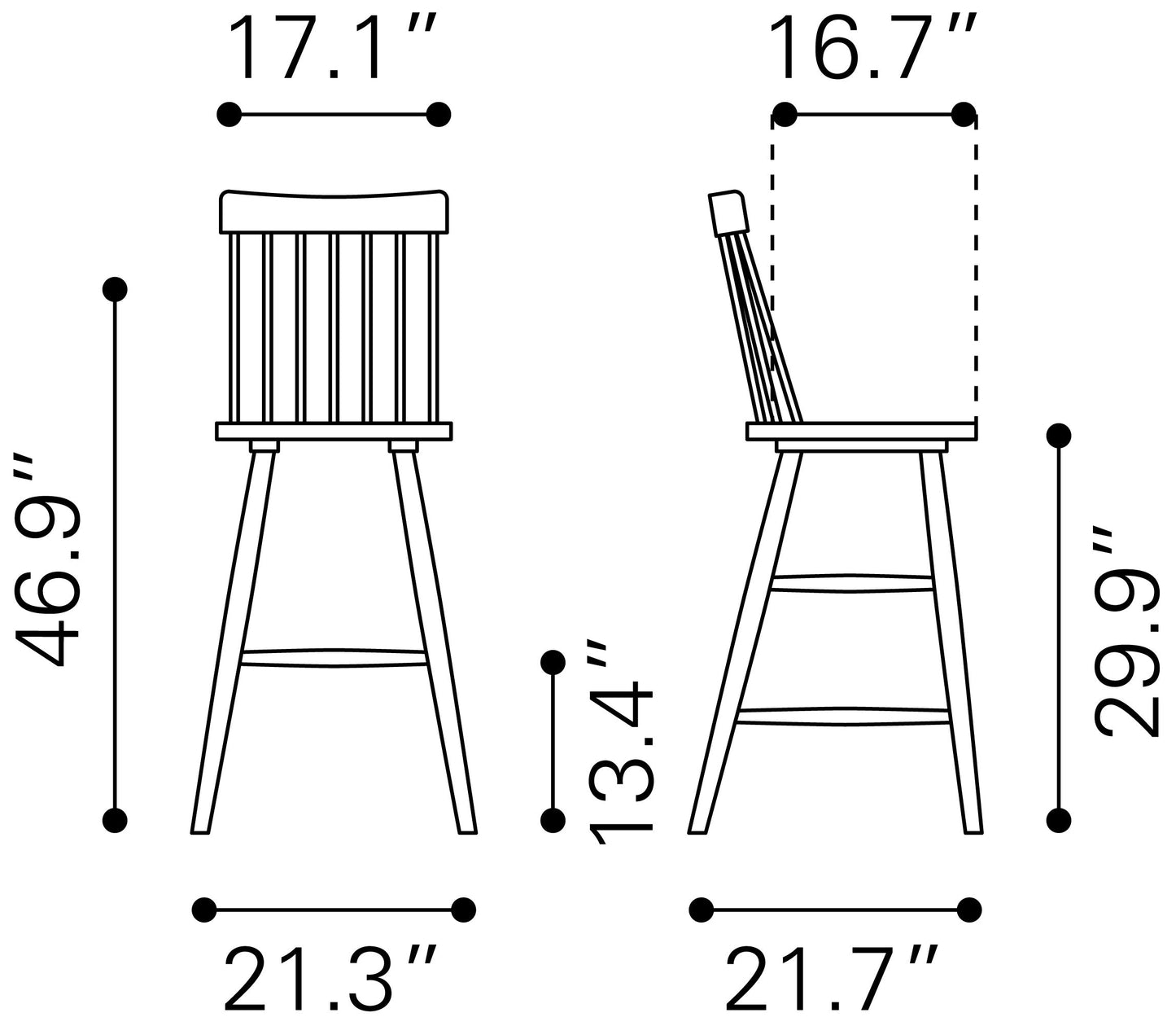 Ashley Barstool (Set of 2) Black